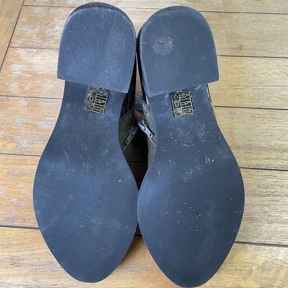 Jeffrey Campbell Ankle Boots Size 9 Lowell Olive Green Sheepskin Suede Block - Picture 8 of 12